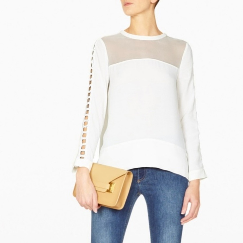 Iro sheer yoke blouse with sleeve detail